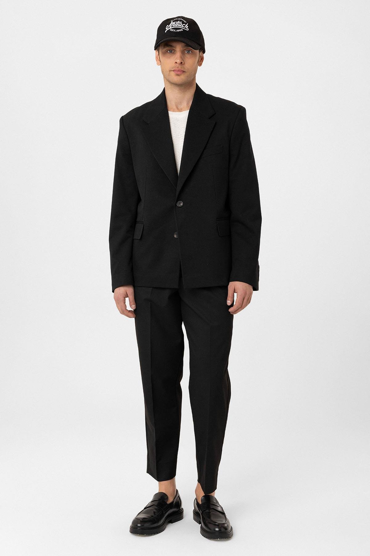 Antioch Siyah Relax Fit Erkek Blazer Ceket