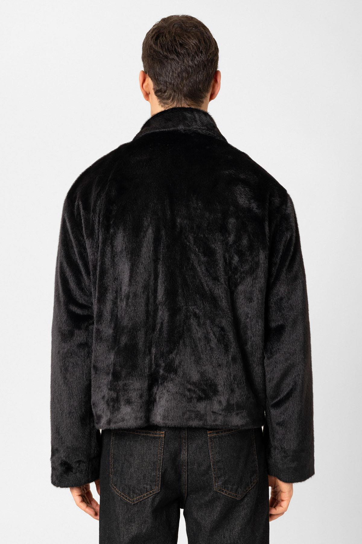 Antioch Siyah Relax Fit Yumuşak Dokulu Erkek Mont