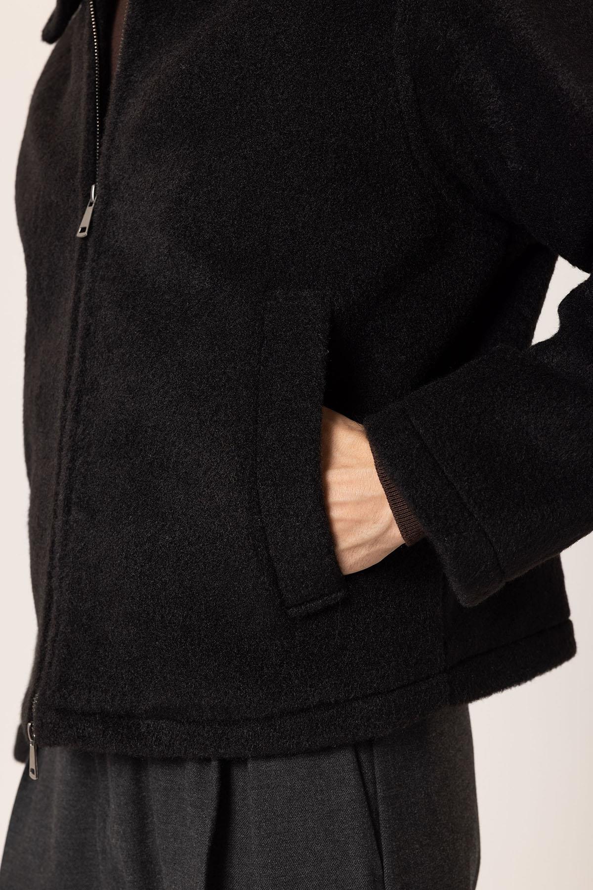 Antioch Siyah Relaxed Yumuşak Dokulu Erkek Mont