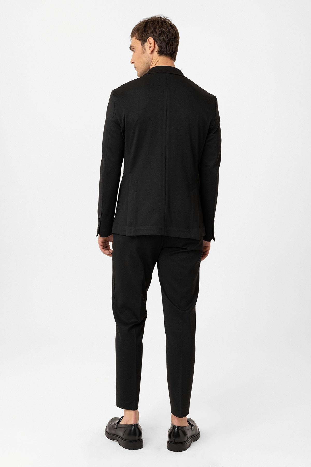 Antioch Siyah Slim Fit Comfort Erkek Takım