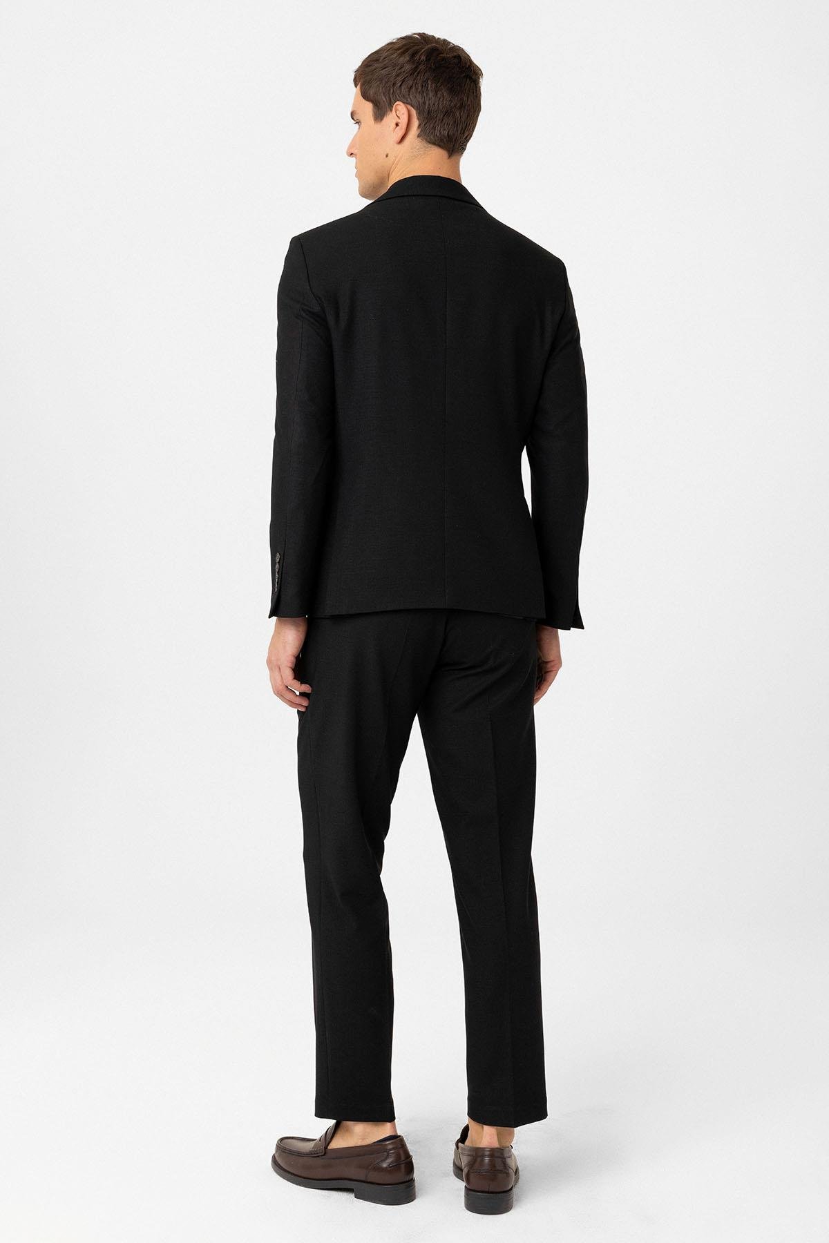 Antioch Siyah Slim Fit Klasik Erkek Takım