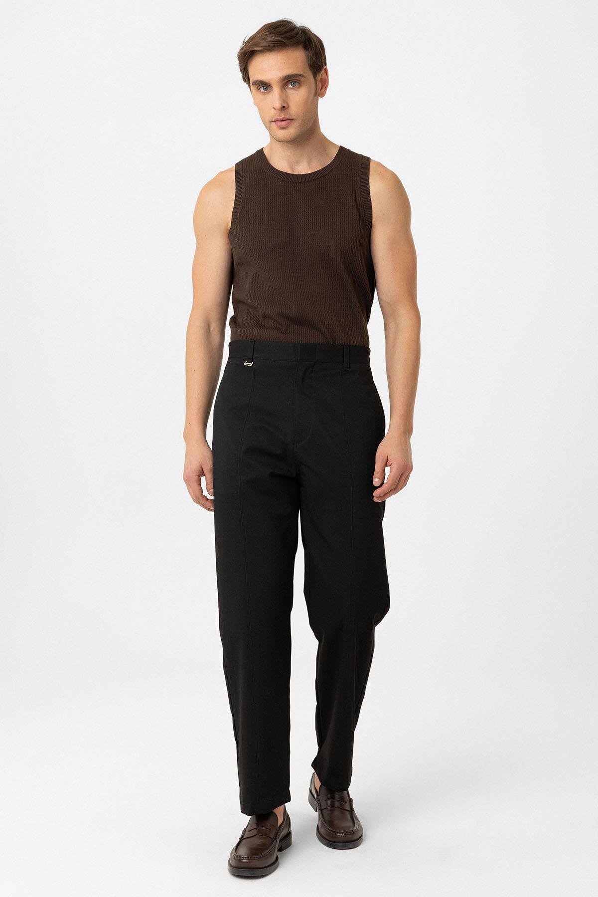 Antioch Siyah Straight Fit Erkek Pantolon