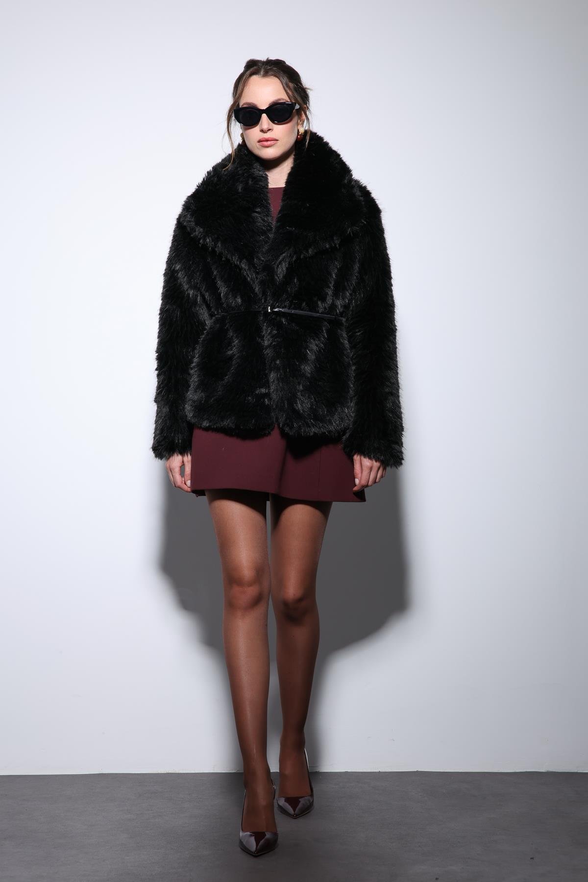 Antioch Siyah Suni Kürk Kadın Ceket