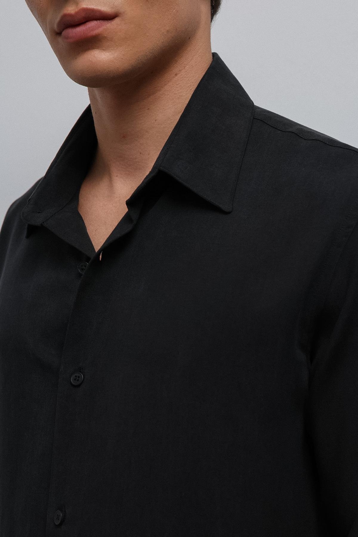 Antioch Siyah Teknik Regular Fit Erkek Gömlek