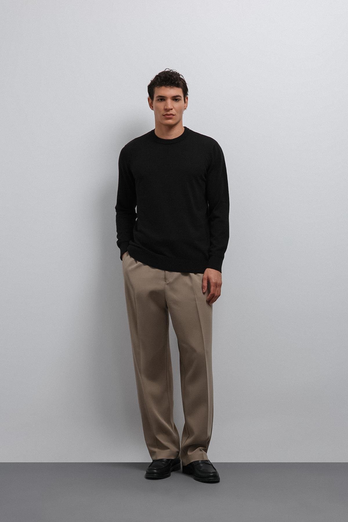 Antioch Siyah Yumuşak Dokulu Basic Erkek Kazak