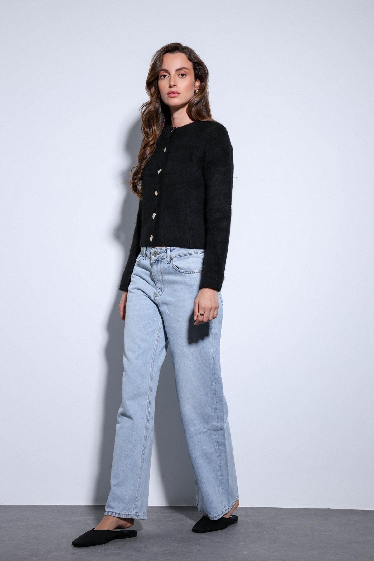 Antioch Siyah Yumuşak Dokulu Kadın Hırka