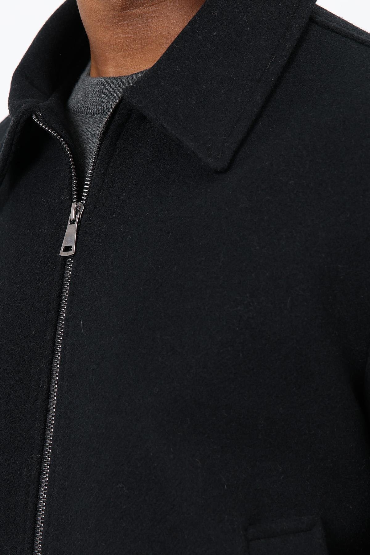 Antioch Siyah Yün Karışımlı Erkek Ceket