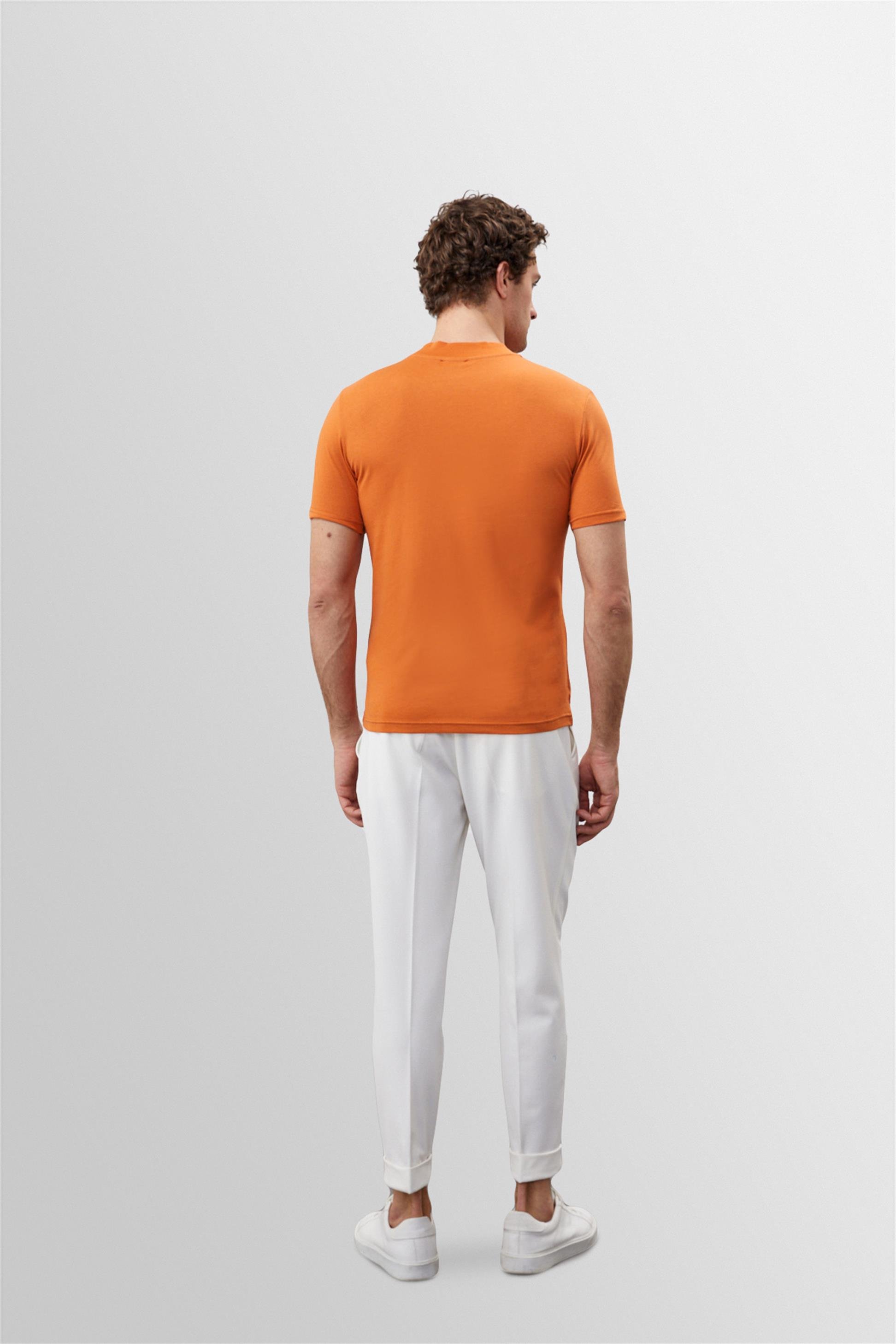 Antioch Men Oranj Slim Fit Basic T-Shirt