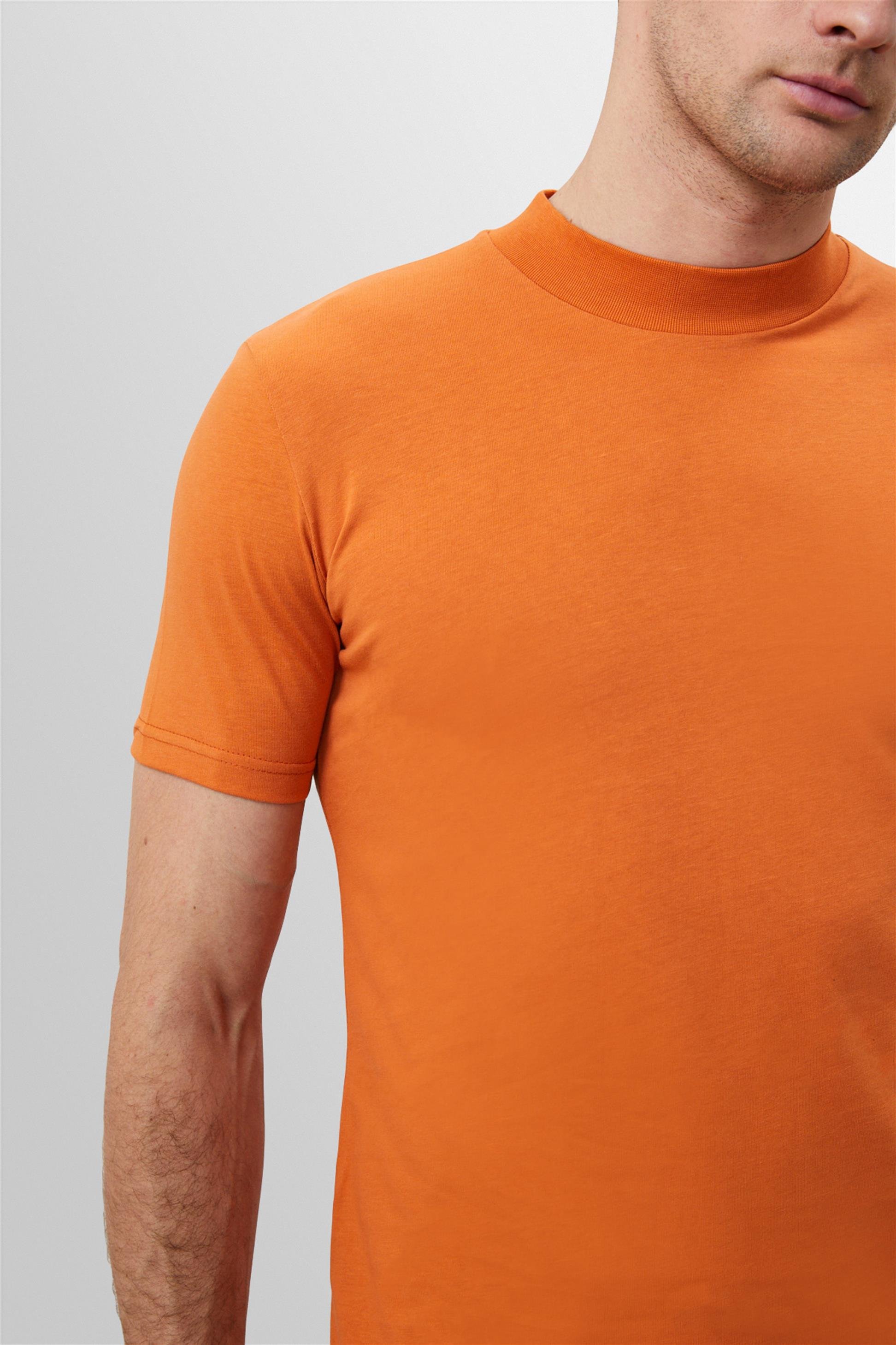 Antioch Men Oranj Slim Fit Basic T-Shirt