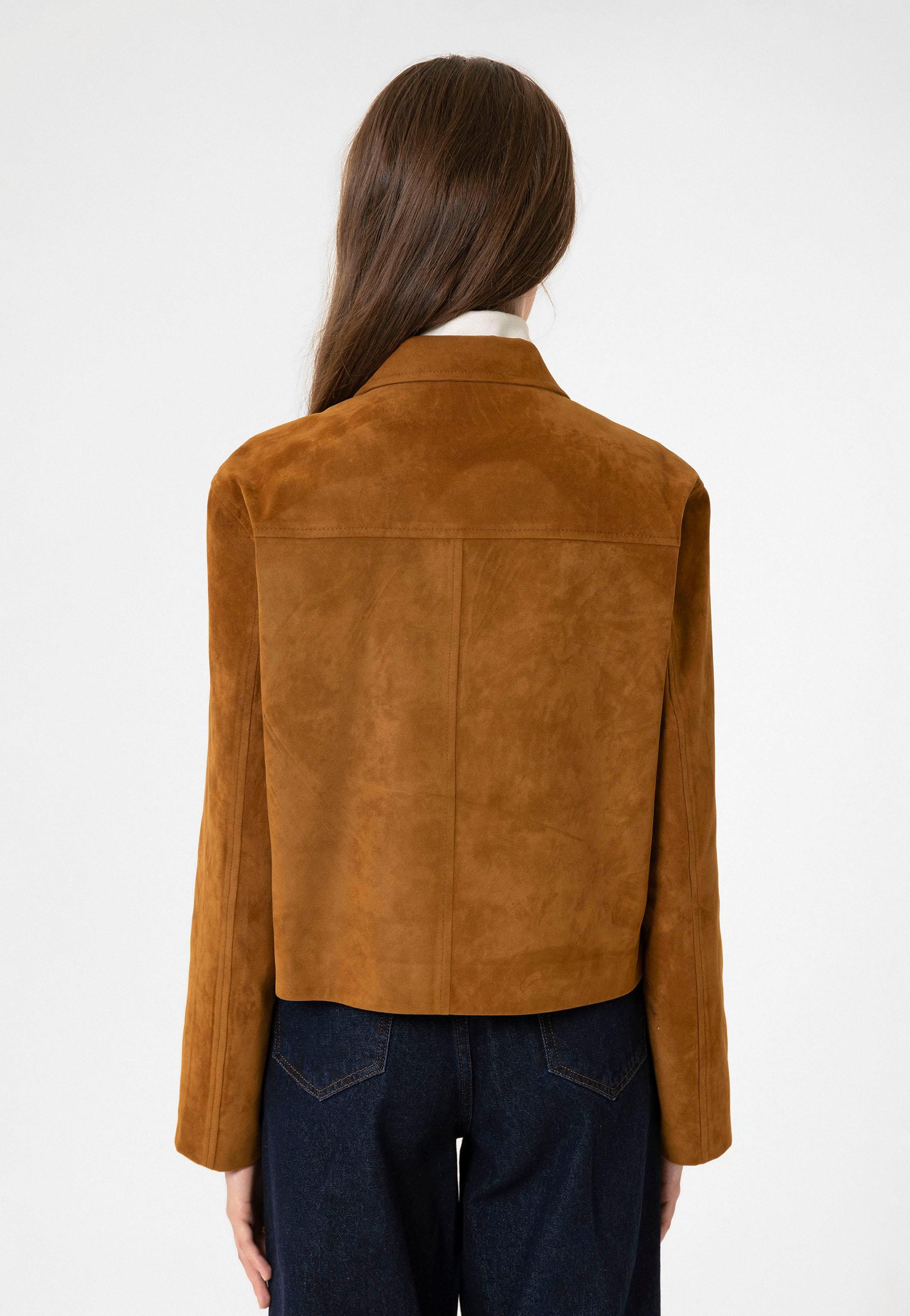 Antioch Taba Kadın Suni Süet Crop Ceket