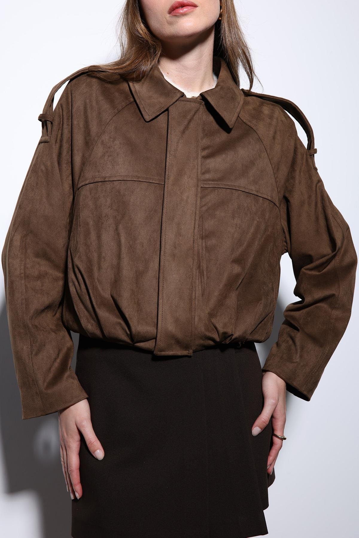 Antioch Taba Süet Görünümlü Bomber Kadın Mont