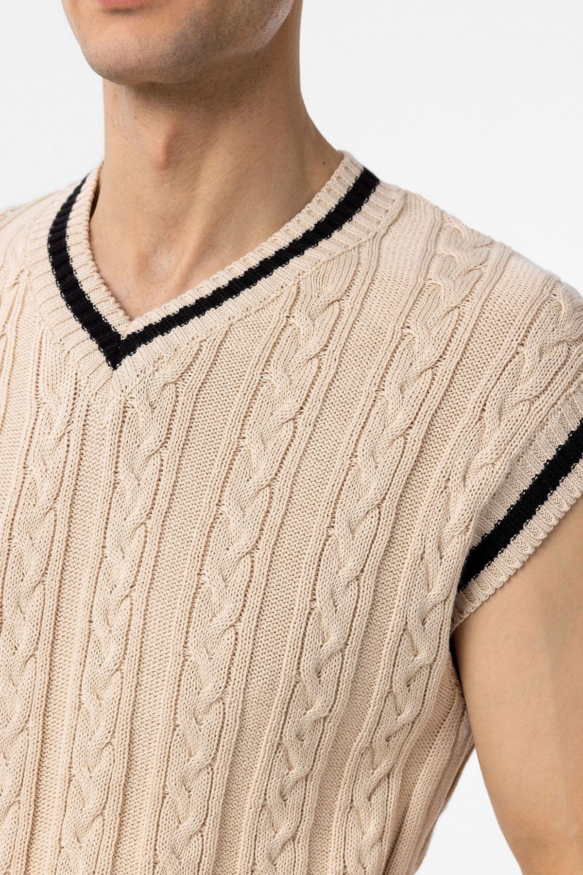 Antioch Taş 100% Pamuk Örgü Erkek Yelek