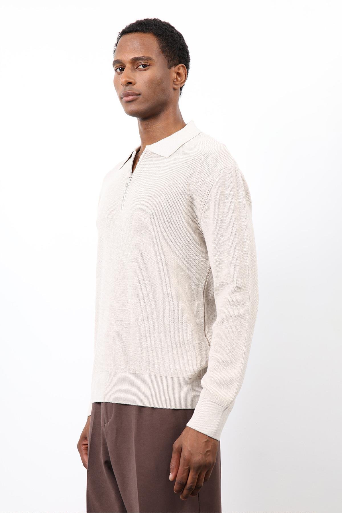 Antioch Taş Fermuarlı Erkek Triko Kazak