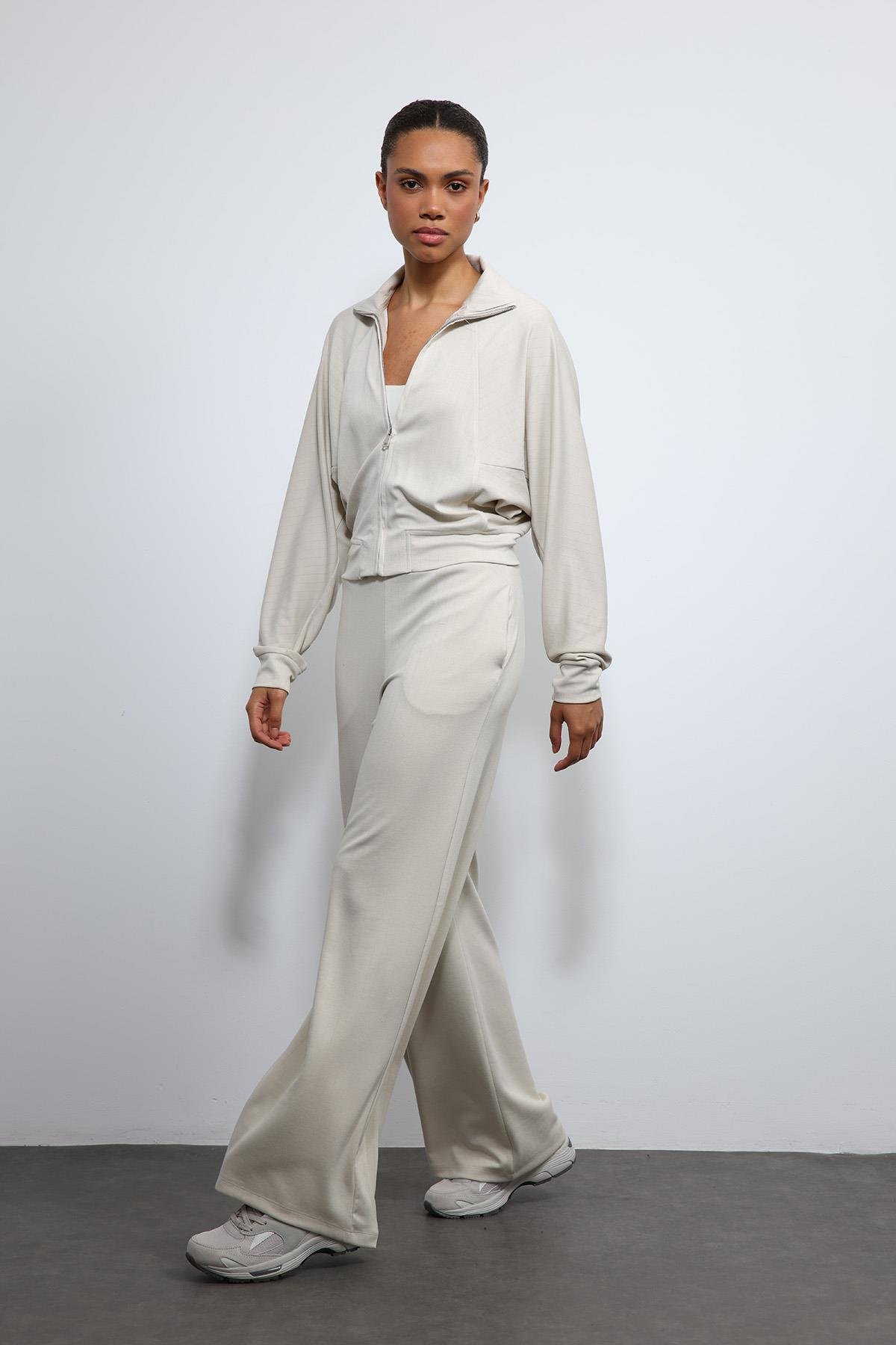 Antioch Taş Geniş Paça Çizgili Eşofman Takım