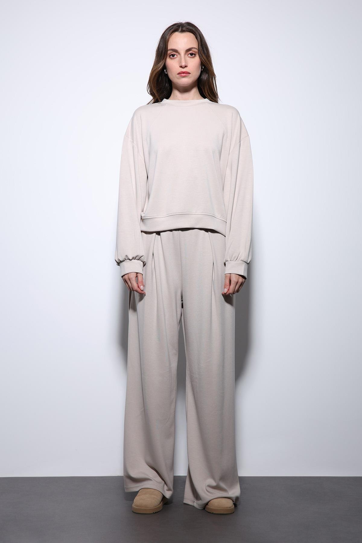 Antioch Taş Geniş Paça Relaxed Kadın Takım