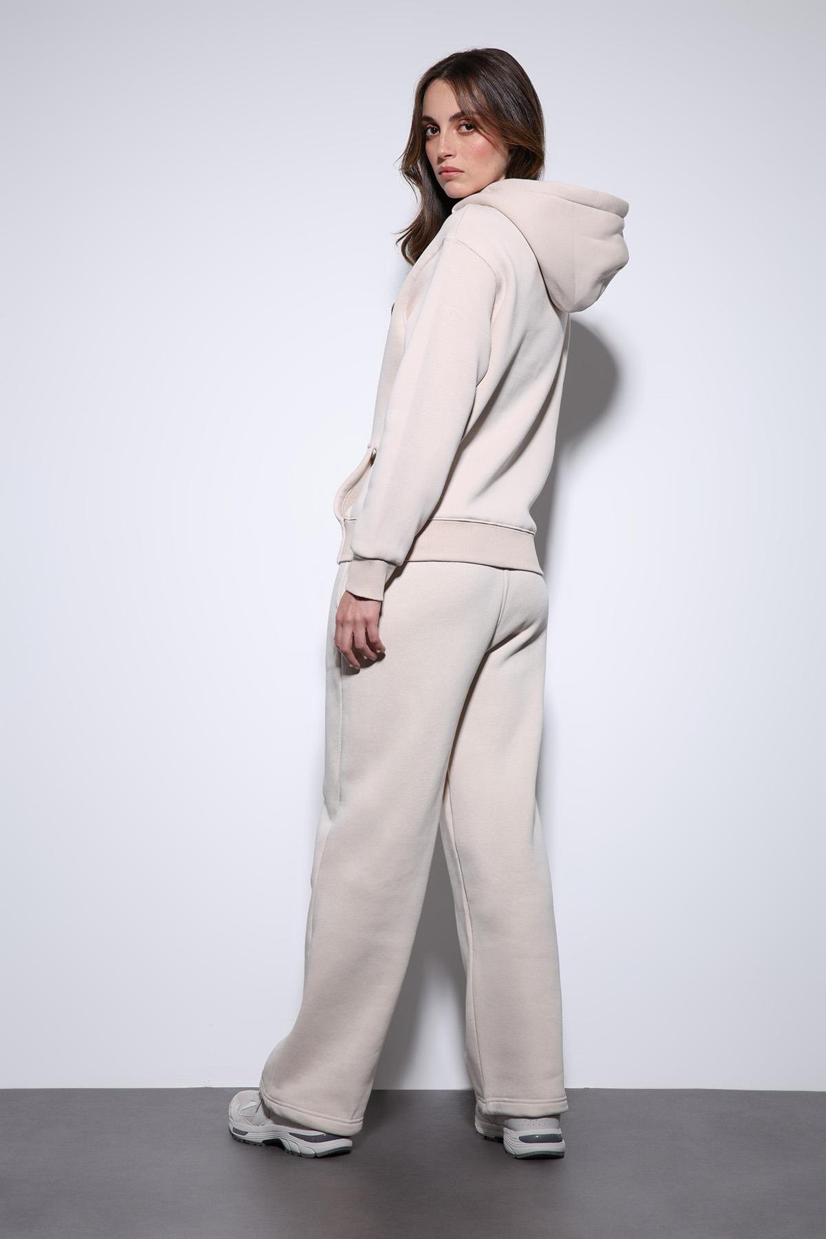 Antioch Taş Kapüşonlu Basic Kadın Sweatshirt