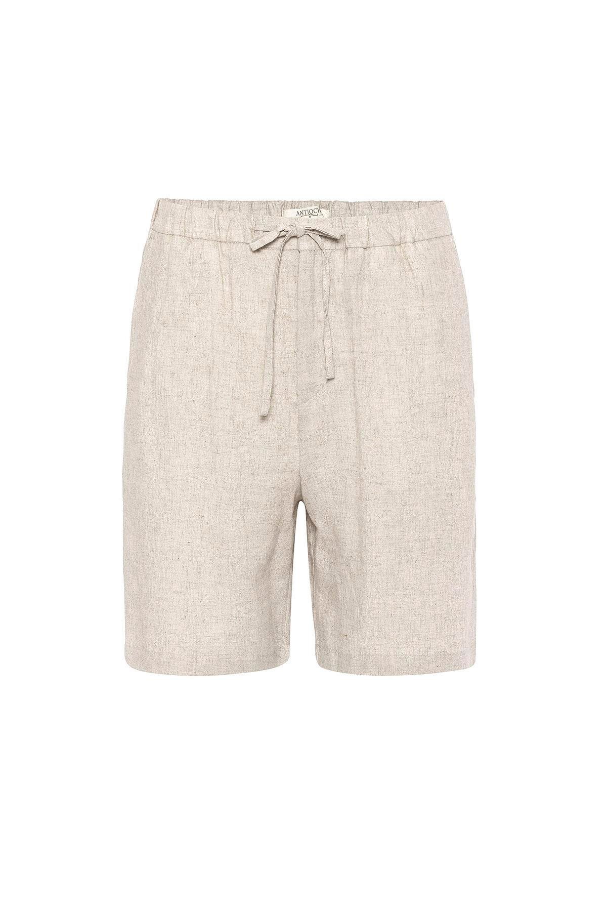 Antioch Taş Keten Karışımlı Erkek Şort