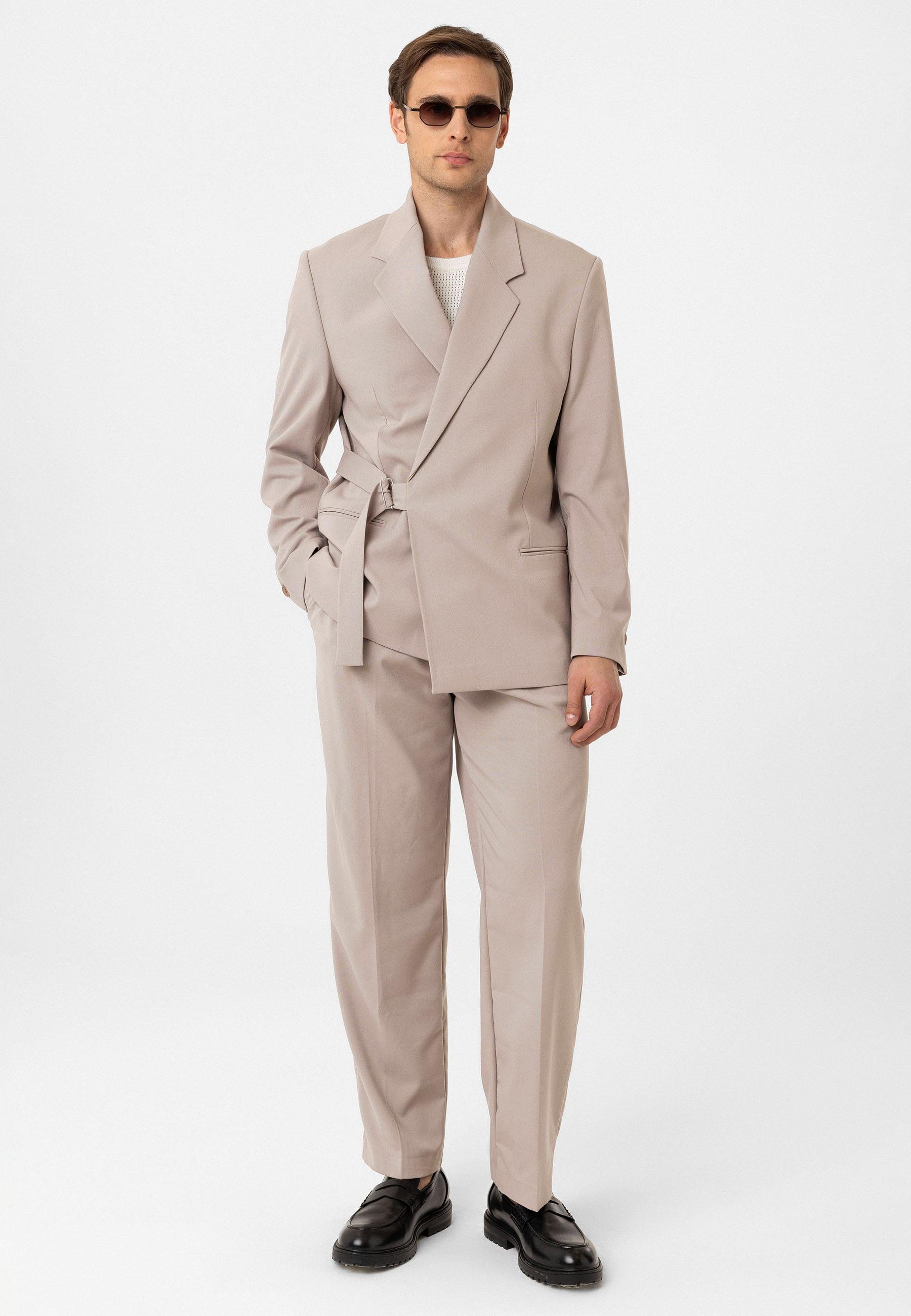 Antioch Taş Kuşaklı Relax Fit Erkek Blazer Ceket