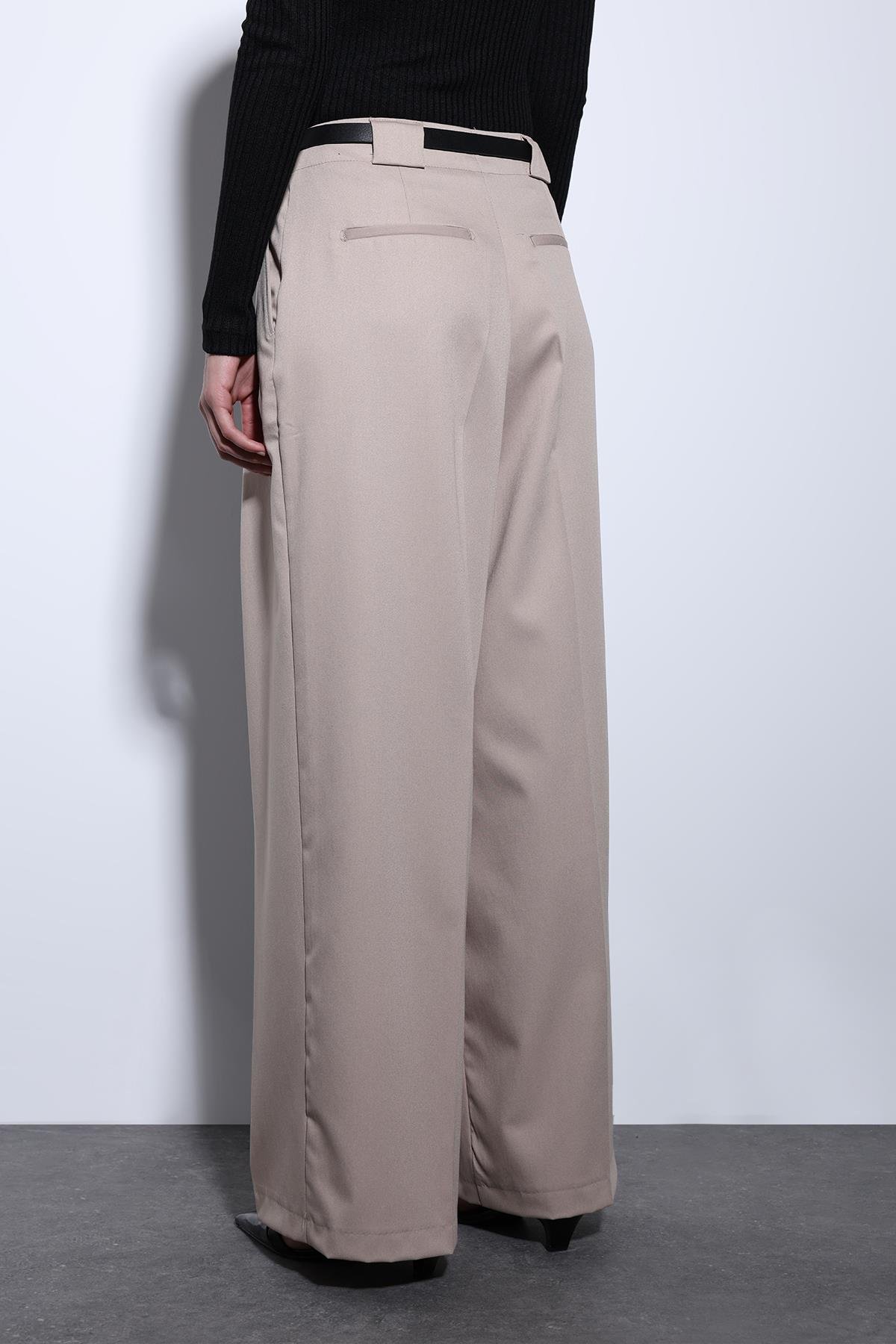 Antioch Taş Pileli Geniş Kadın Pantolon