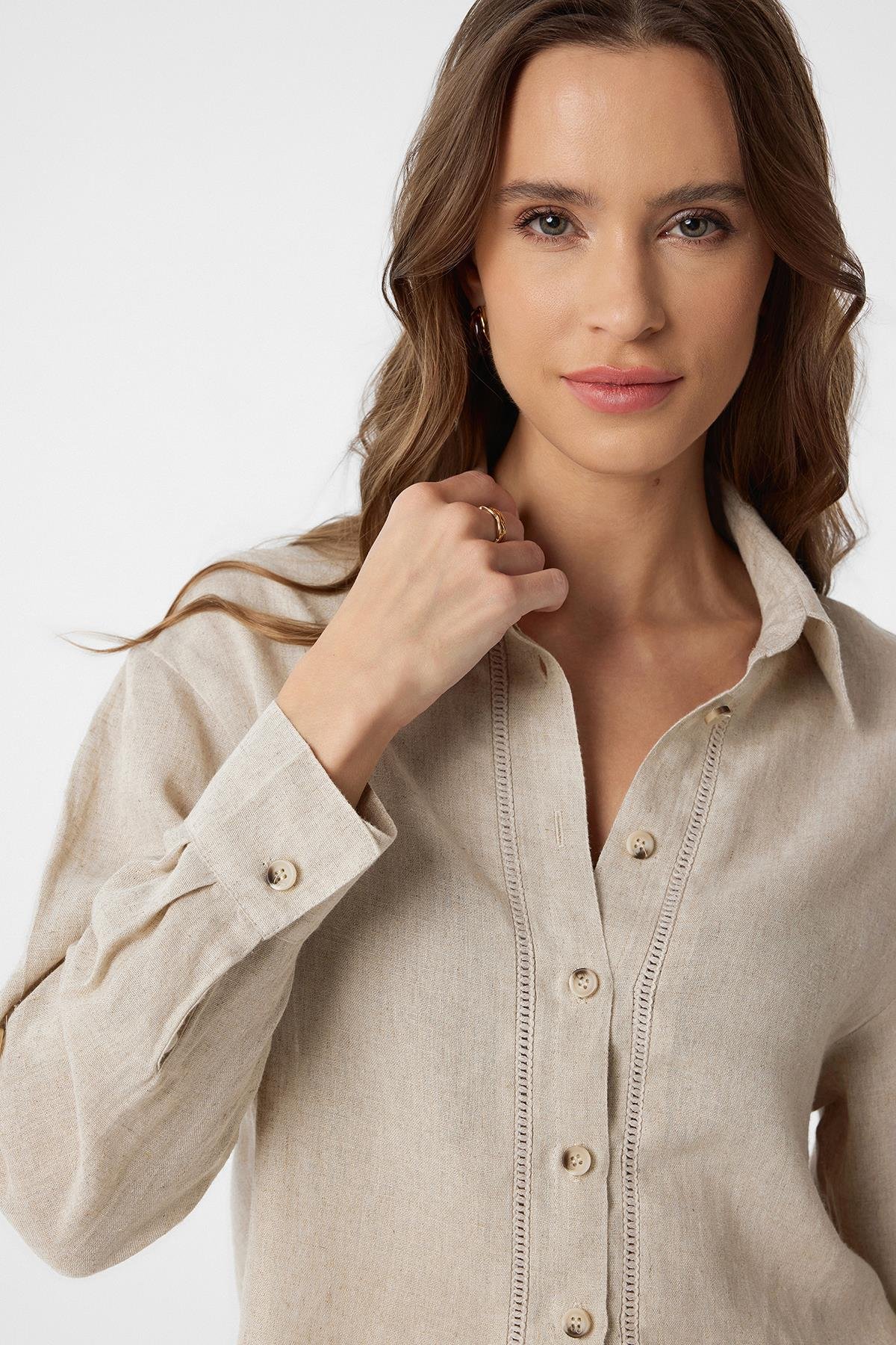 Antioch Taş Şeritli Kadın Gömlek