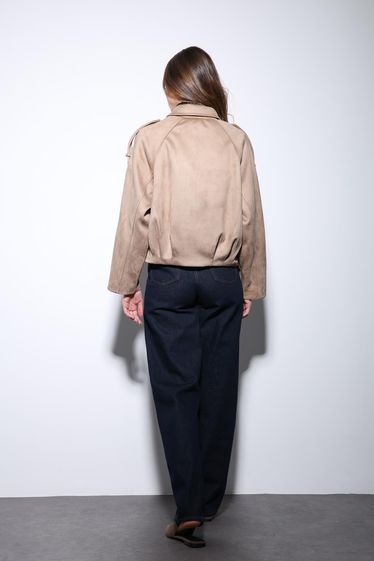 Antioch Taş Süet Görünümlü Bomber Kadın Mont