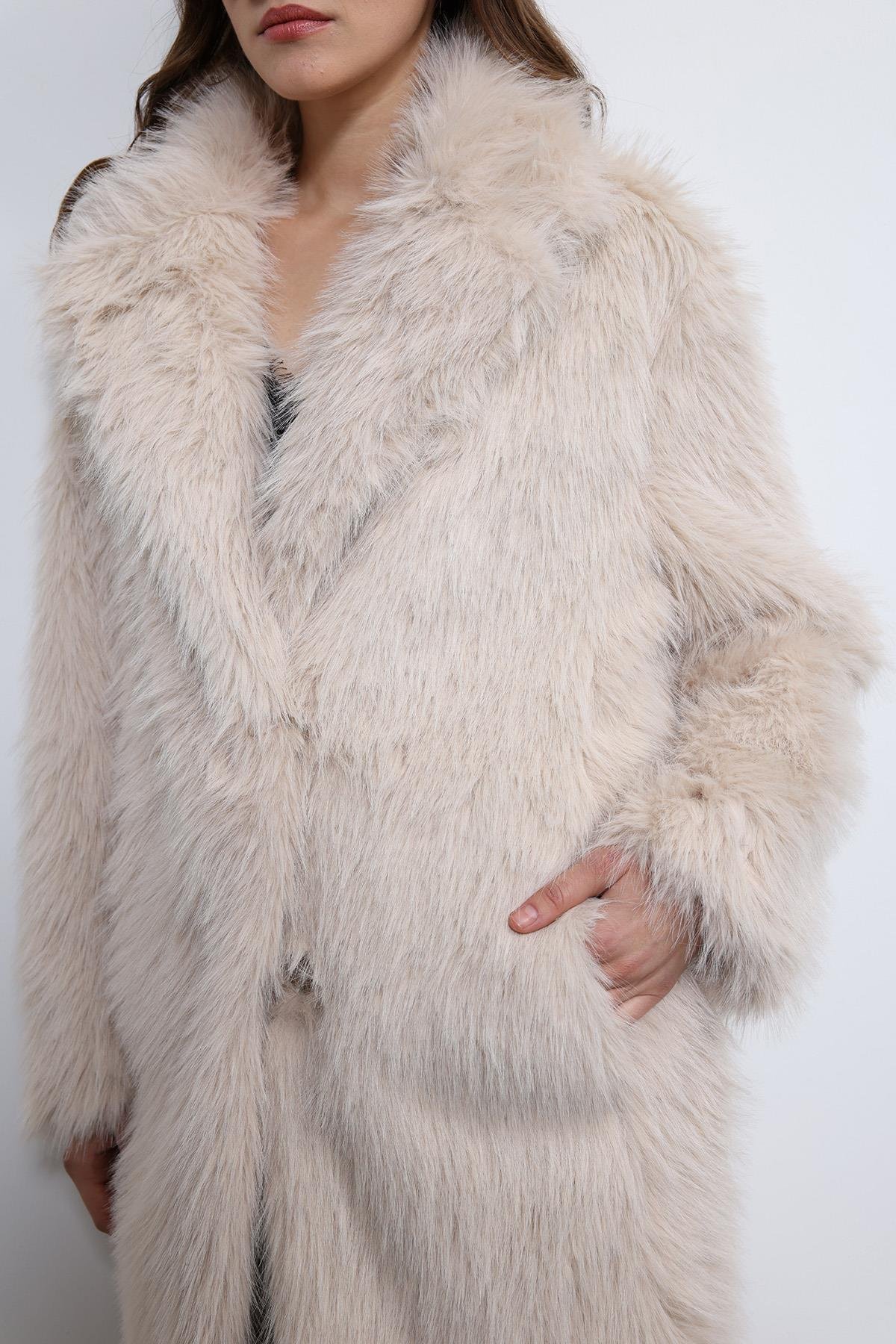 Antioch Taş Suni Kürklü Uzun Kaban