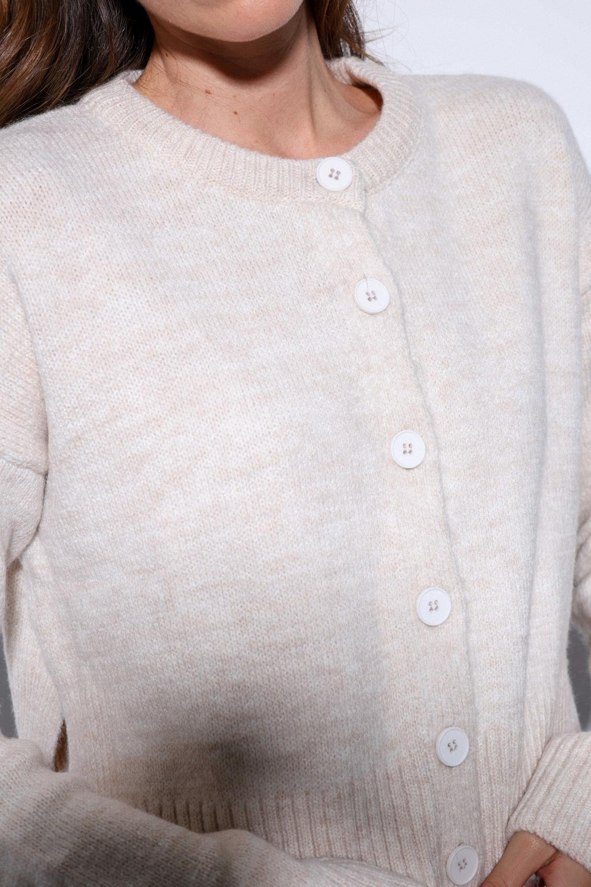 Antioch Taş Yırtmaçlı Örgü Triko Kadın Kazak