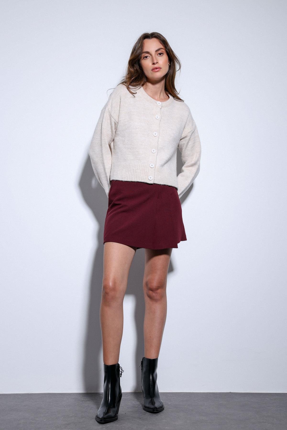 Antioch Taş Yırtmaçlı Örgü Triko Kadın Kazak