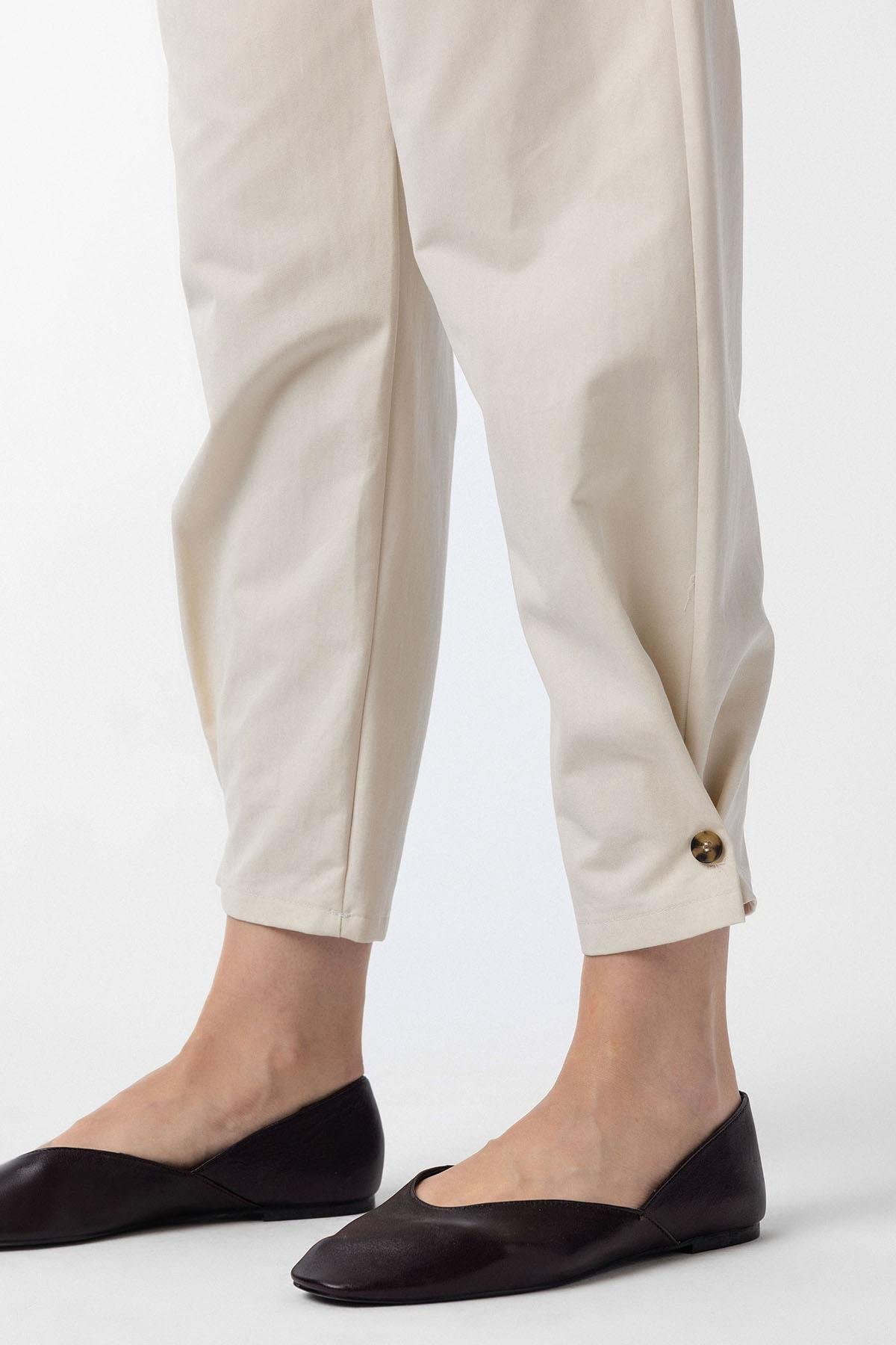 Antioch Taş Yüksek Bel Paçası Düğmeli Fit Kadın Pantolon