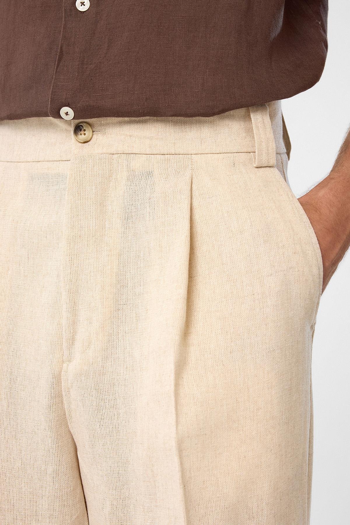 Antioch Taş Yüksek Bel Pileli Relax Fit Erkek Pantolon