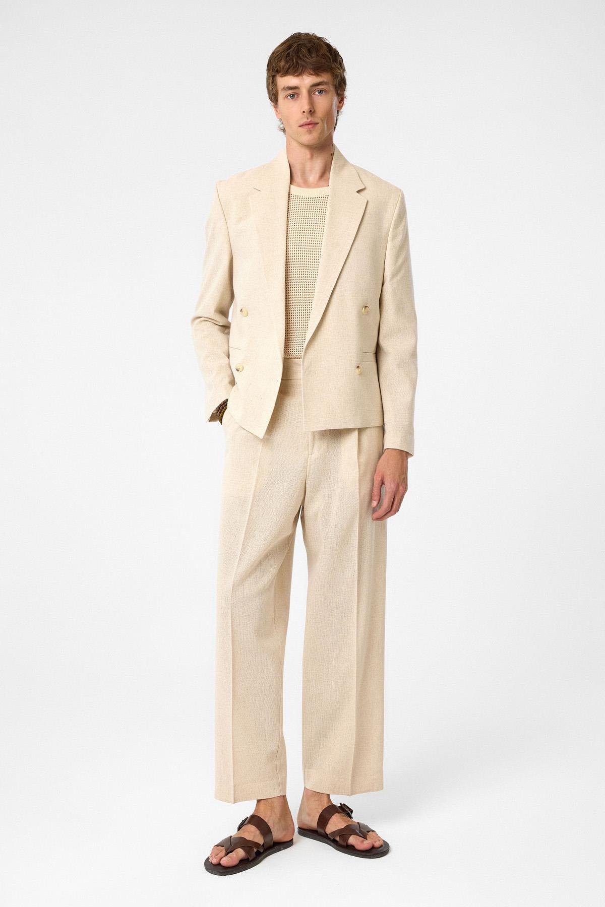 Antioch Taş Yüksek Bel Pileli Relax Fit Erkek Pantolon