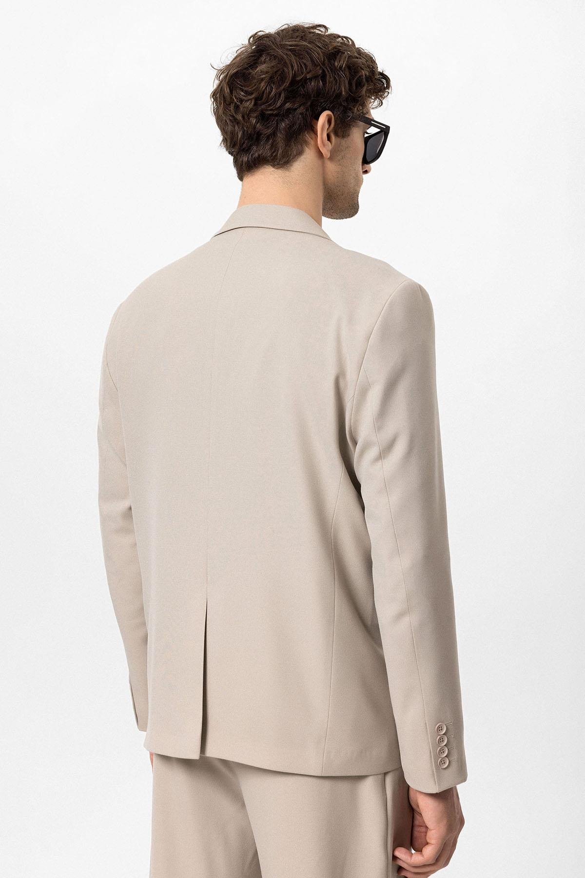 Antioch Taş Tek Düğme Kruvaze Kapama Erkek Blazer Ceket