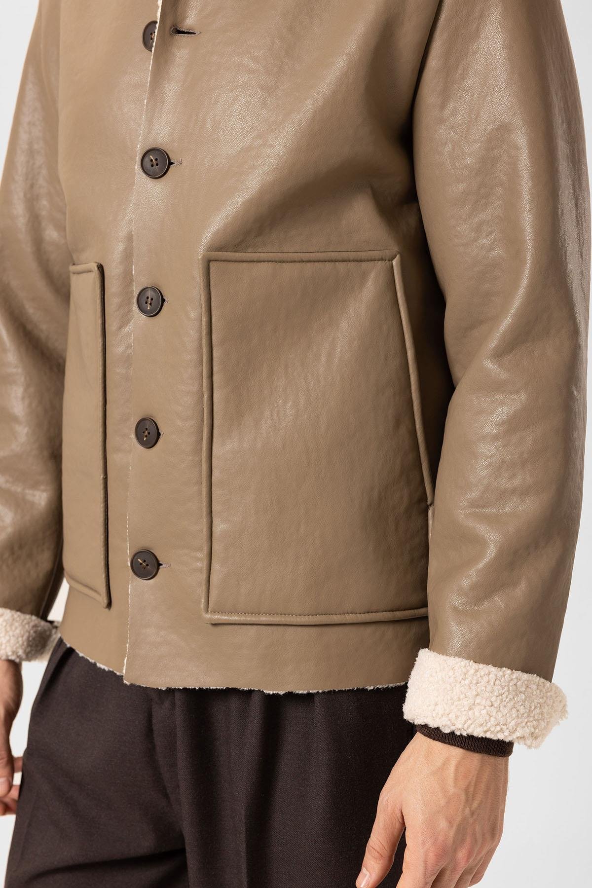 Antioch Vizon Astar Detaylı Suni Deri Erkek Mont