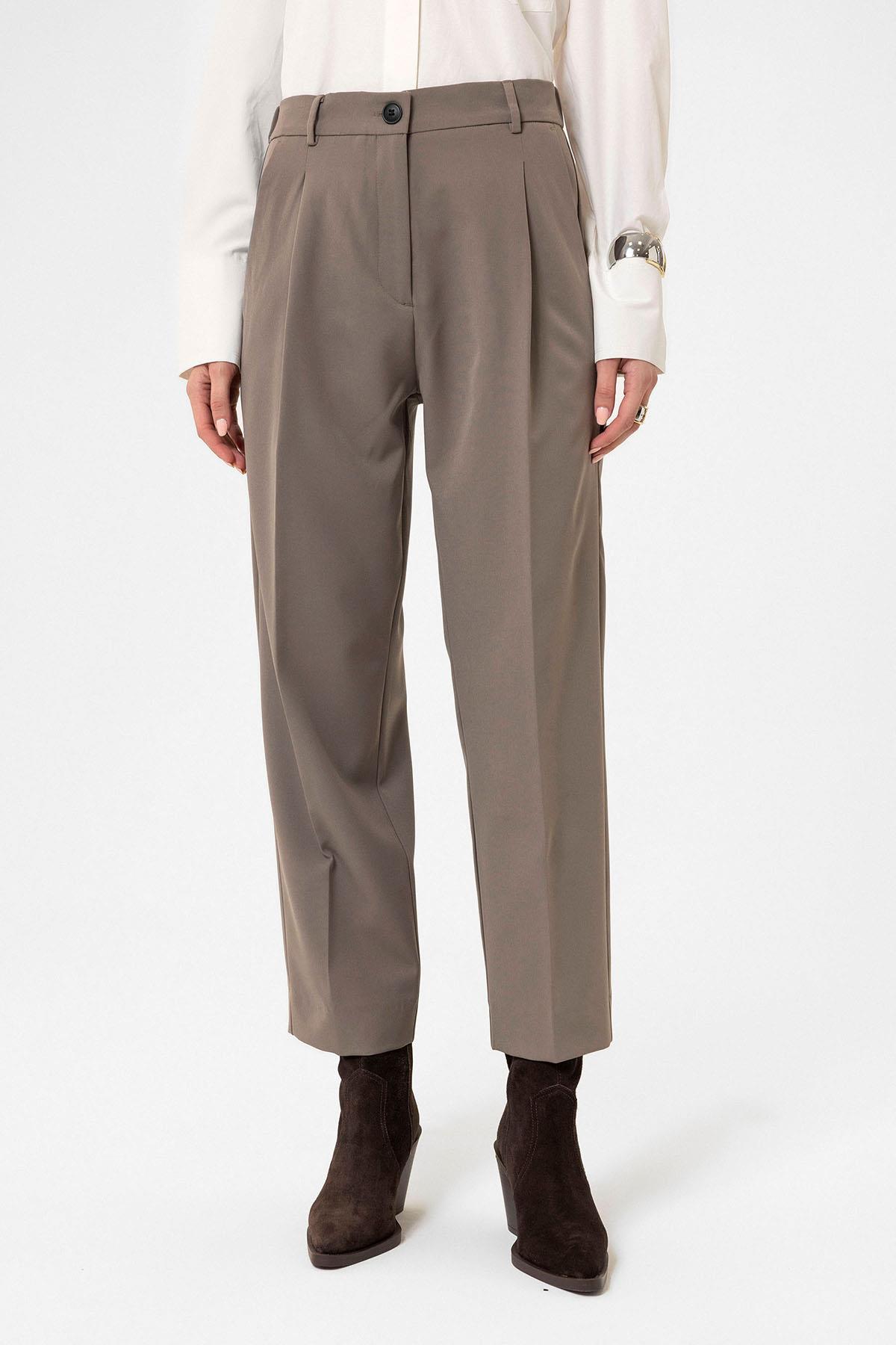 Antioch Vizon Kadın Yüksek Bel Straight Fit Kısa Pantolon