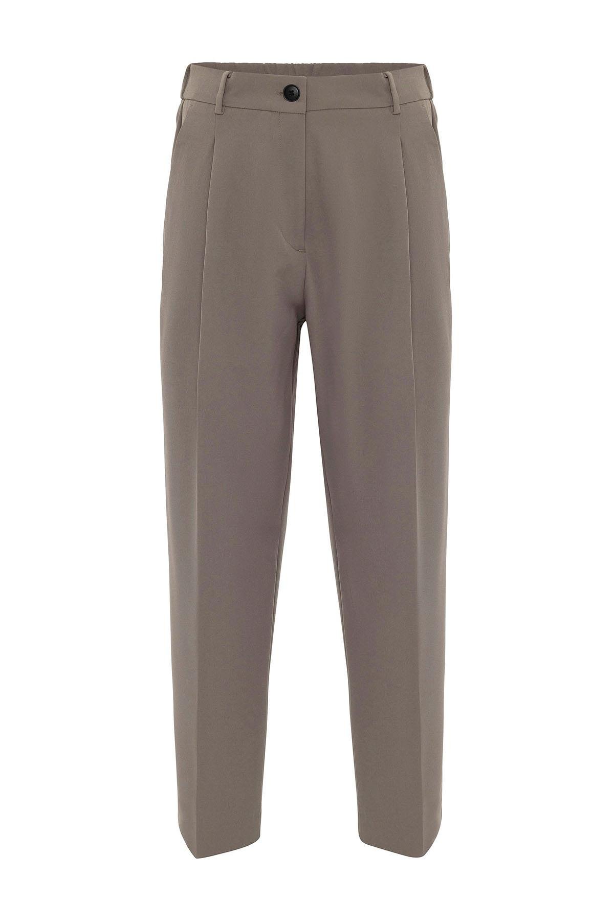 Antioch Vizon Kadın Yüksek Bel Straight Fit Kısa Pantolon