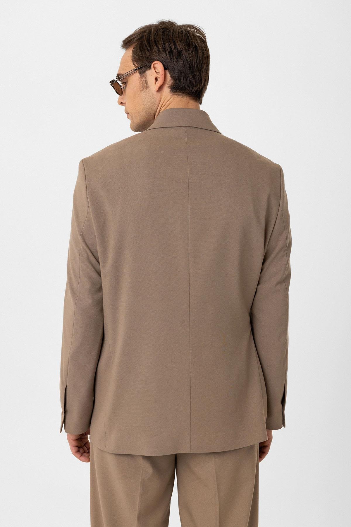 Antioch Vizon Kuşaklı Relax Fit Erkek Blazer Ceket