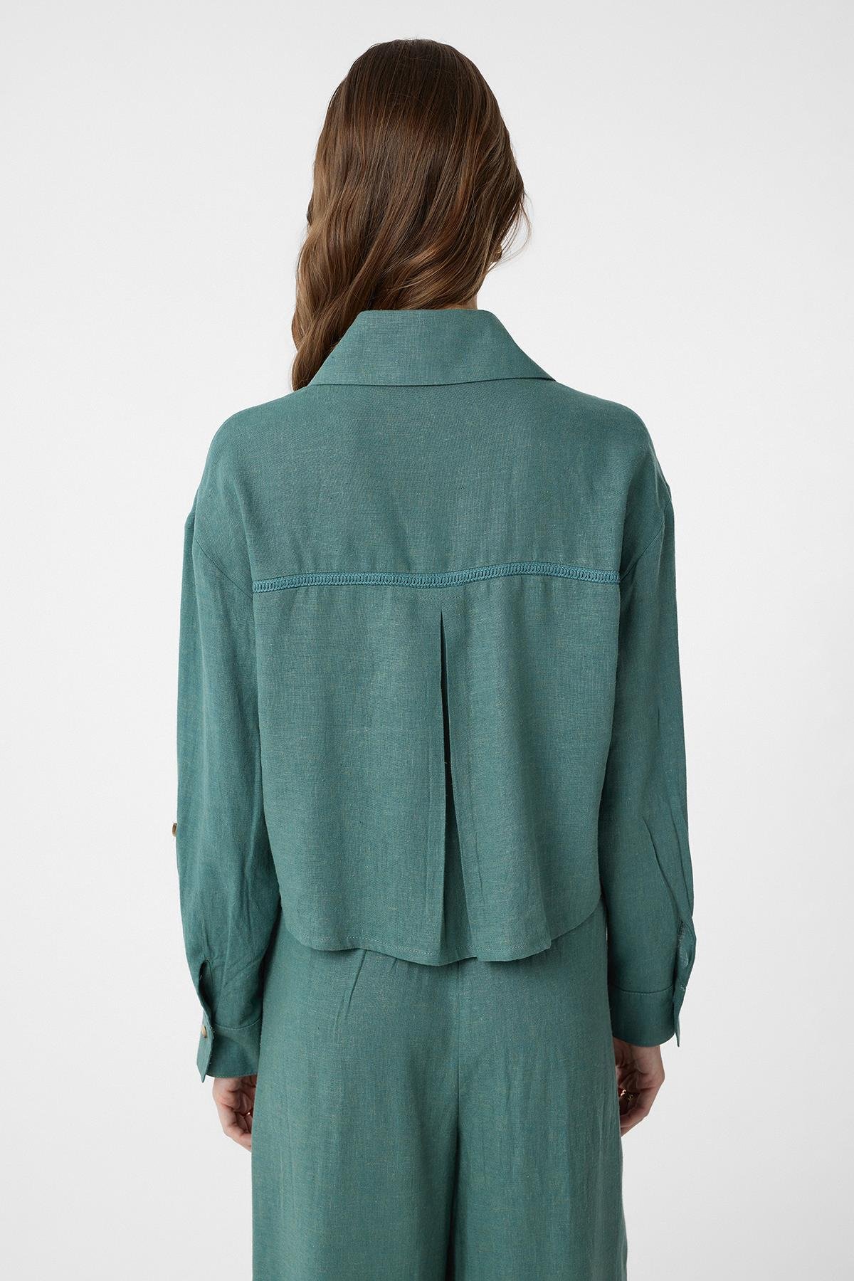 Antioch Yeşil Şeritli Kadın Gömlek