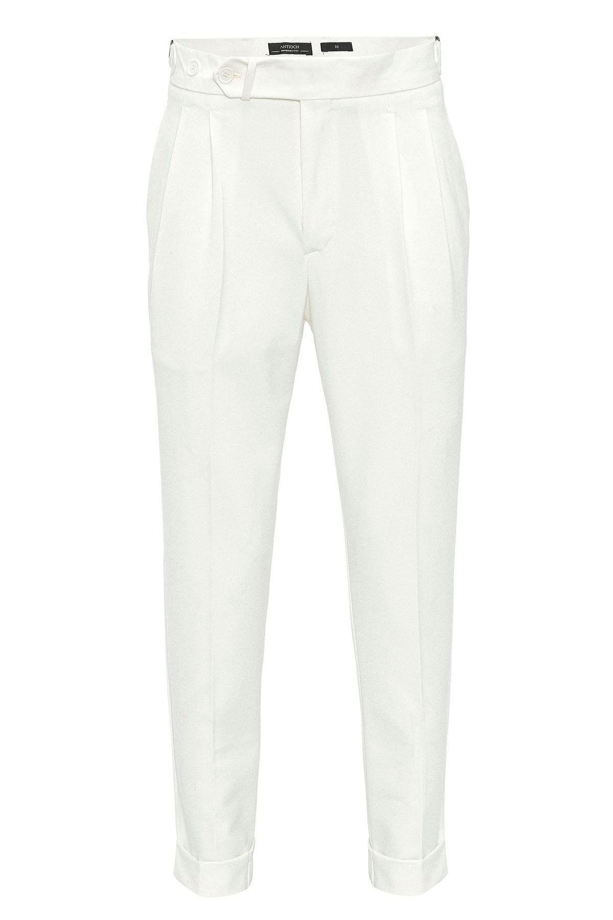 High Waist Pleated Carrot Fit Men's Trousers