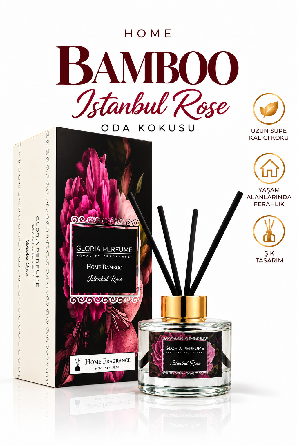 Istanbul Rose Bambu Çubuklu Oda Kokusu 150 ml