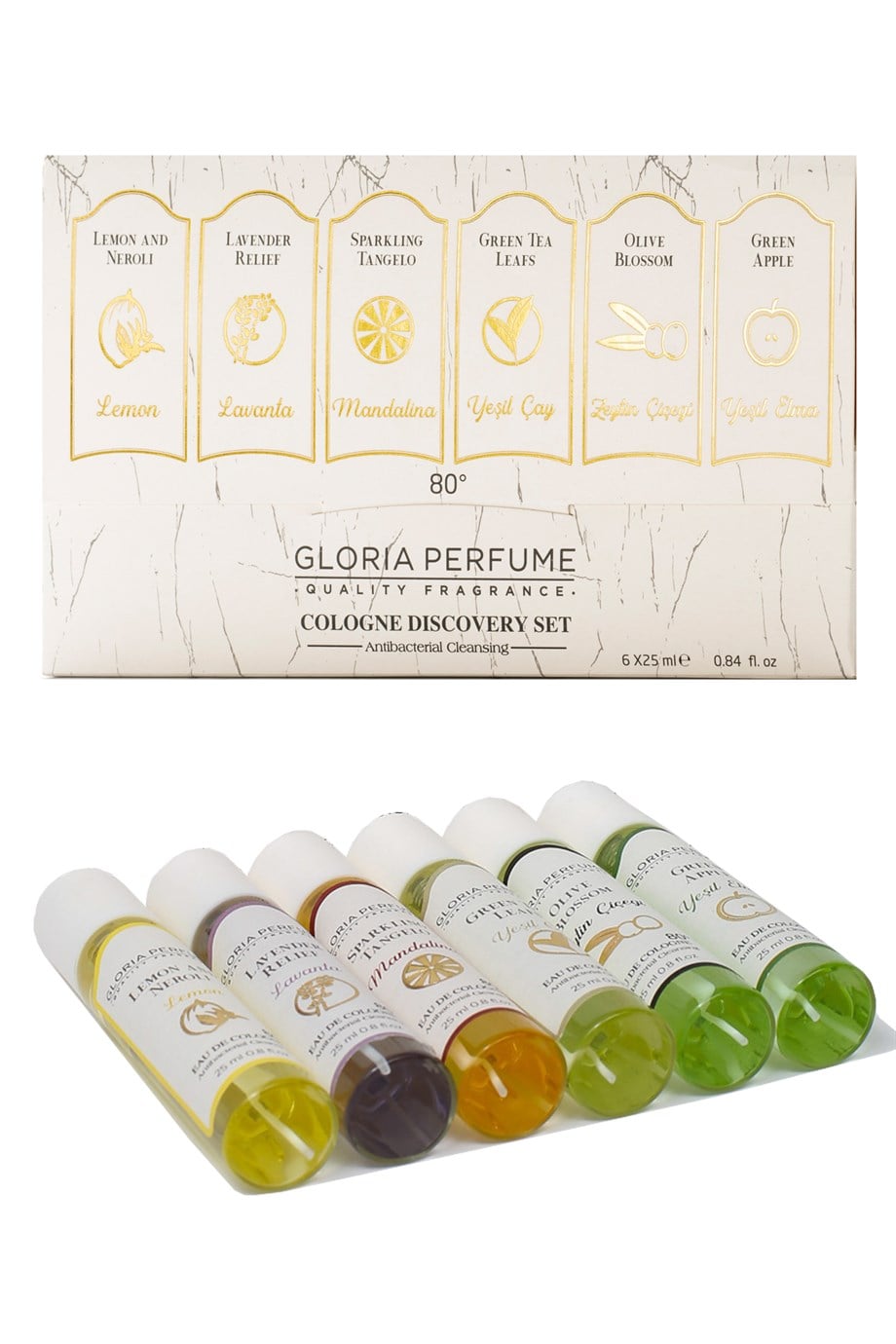 KOLONYA SETİ LÜKS BEYAZ 6*25 ML