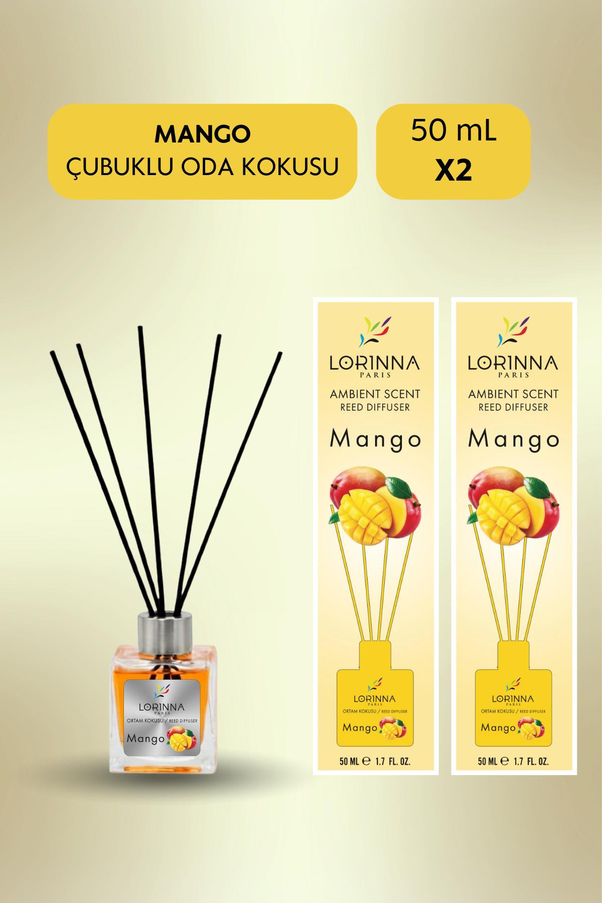 Mango Çubuklu Oda Kokusu Set 2x50 ml