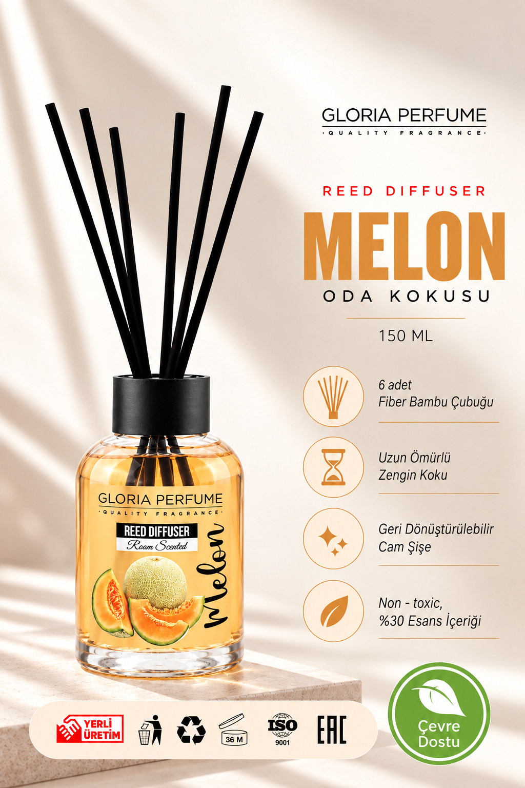 Melon Bambu Çubuklu Oda Kokusu 150 ml