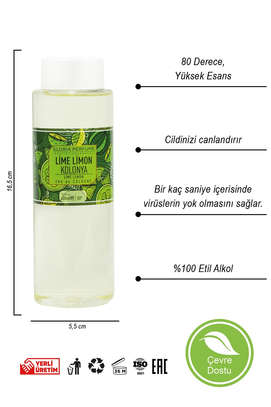 MİSKET LİMON KOLONYASI 400 ML - PET ŞİŞE