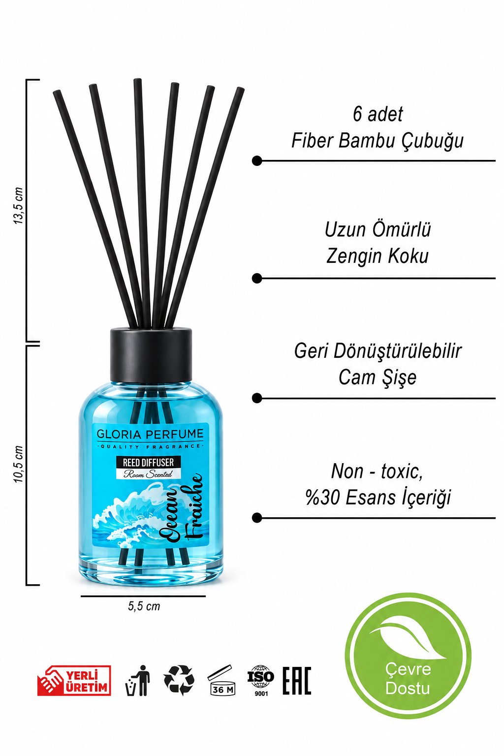 Okyanus Ferahlığı Bambu Çubuklu Oda Kokusu 150 ml