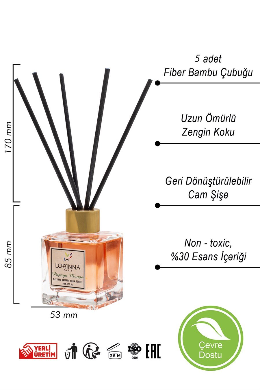 Papaya Mango Bambu Çubuklu Oda Kokusu 110 Ml