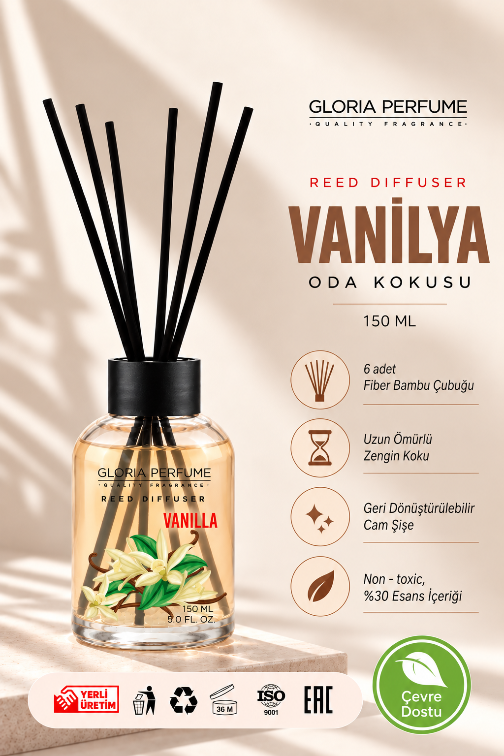 Vanilla Bambu Çubuklu Oda Kokusu 150 ml