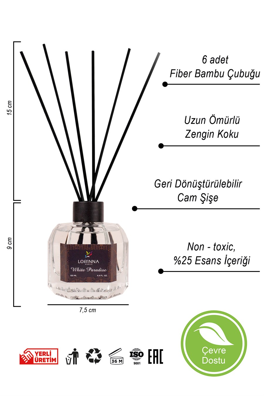 WHITE PARADİSE BAMBU ÇUBUKLU ODA KOKUSU 130 ML