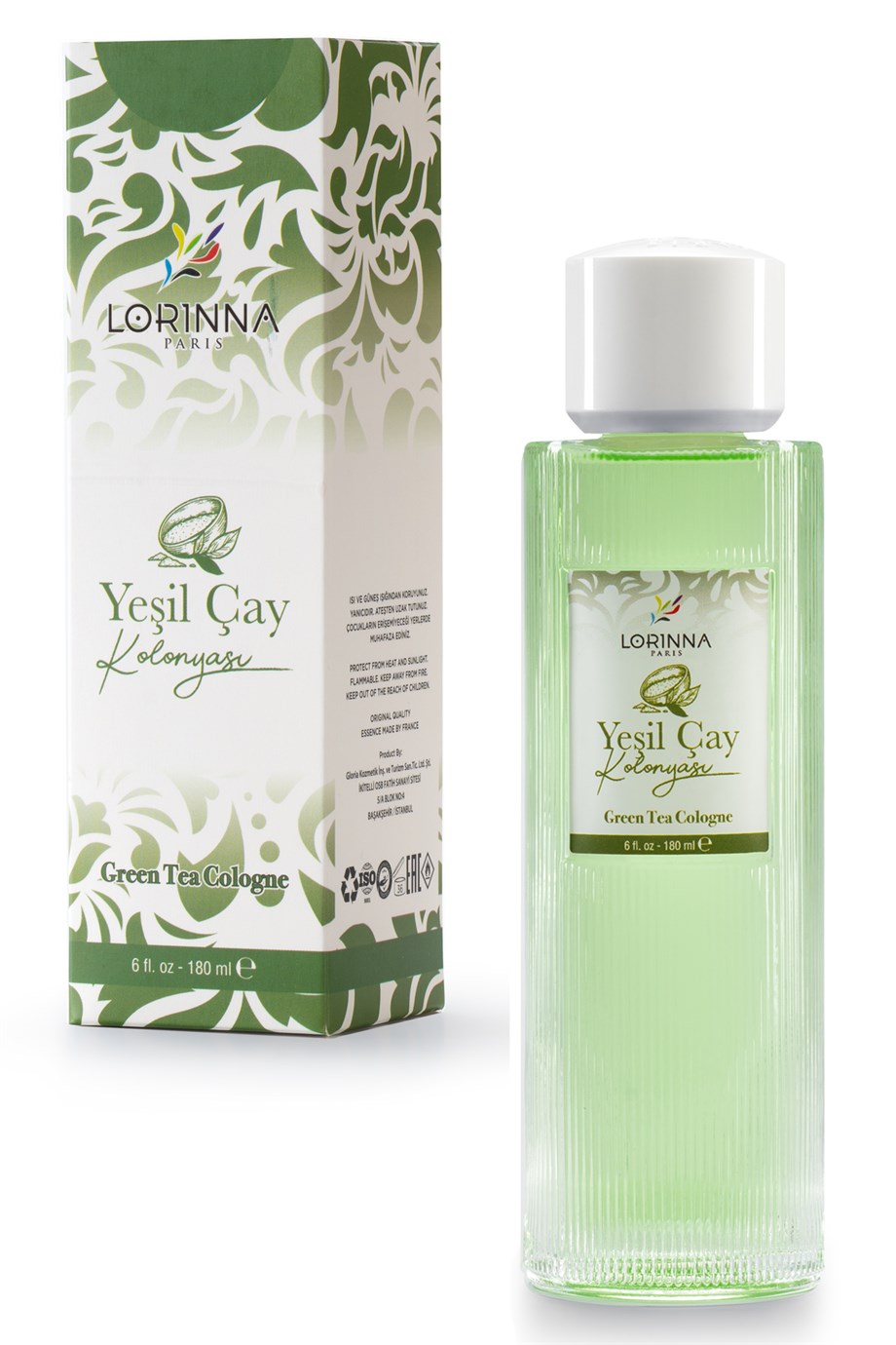 YEŞİL ÇAY KOLONYASI 180 ML - CAM ŞİŞE