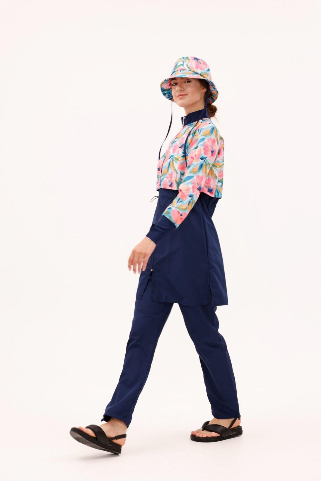 Bucket Şapka - Mavi Çiçek