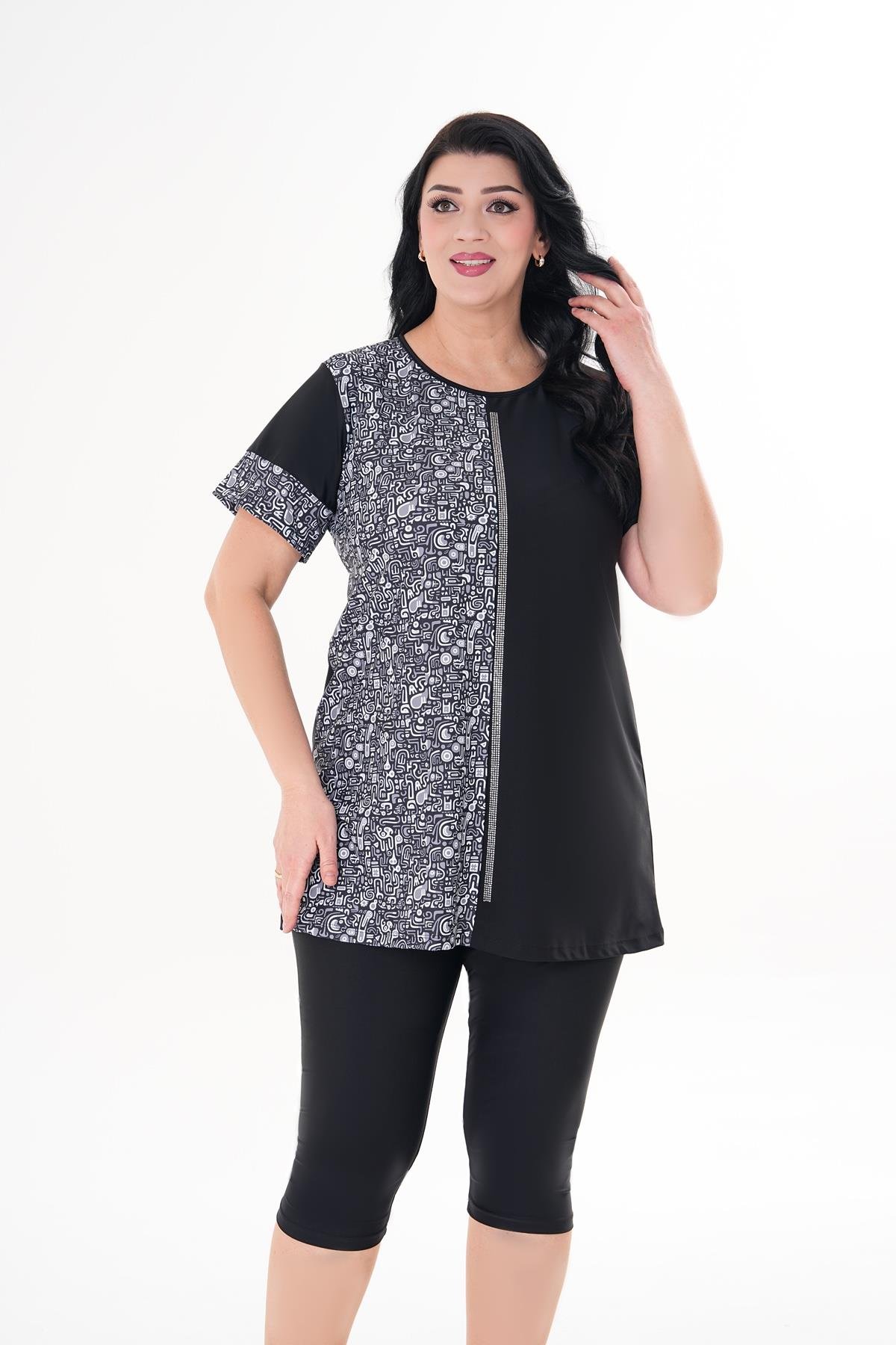 NİLSU B.B. 4'LÜ TK MAYO Sİyah Grafiti